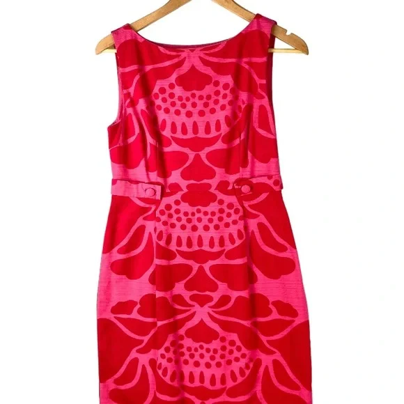 L K Bennett Dress Pink UK 10 Cotton Sleeveless Wedding Holiday Occasion Office - Picture 2 of 9